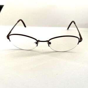 Saki Eyeglasses Mod 508 Japan Handmade Half Rim Frames Only Brown 50-19-140